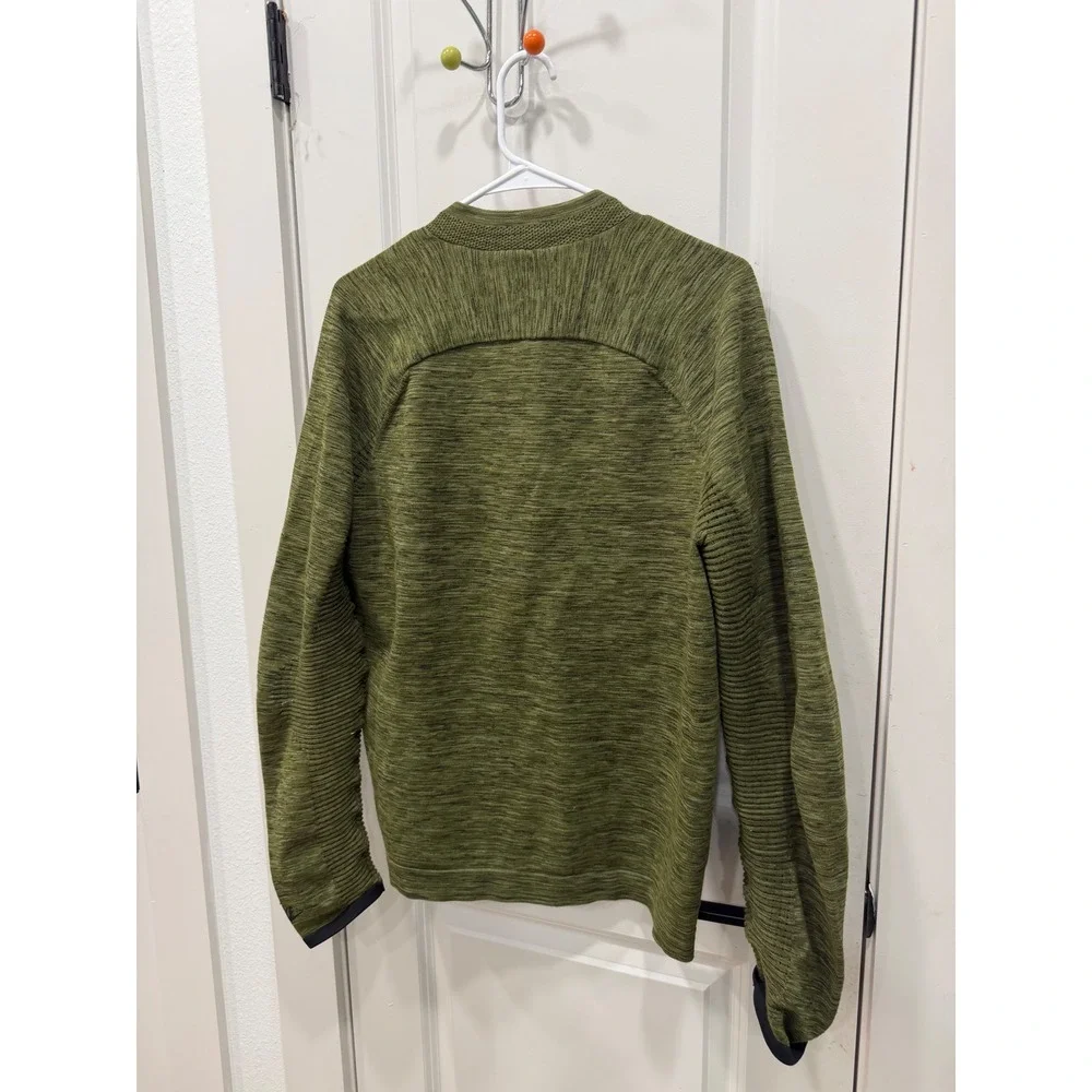 Nike Tech Knit Bomber Jacket Mens Medium Olive Green Heather Full Zip 832178-331
